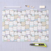 Doodle Kitten Faces Pattern Tissuepapier (Craft)