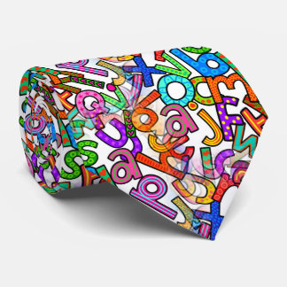 Doodle Kleine Letters Patroon Stropdas