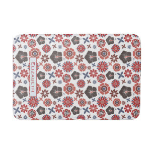Doodle kleurful floral Patroon gepersonaliseerde n Badmat