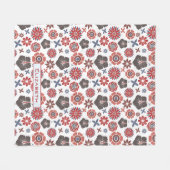 Doodle kleurful floral Patroon gepersonaliseerde n Fleece Deken (Voorkant (Horizontaal))
