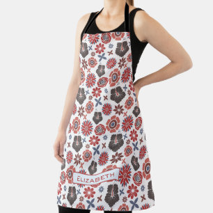 Doodle kleurful floral Patroon gepersonaliseerde n Schort
