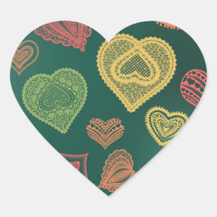 Doodle & Lace Sunset Leaf harten Hart Sticker