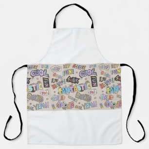 Doodle Lettering Words Cool Fun hand getekend Schort