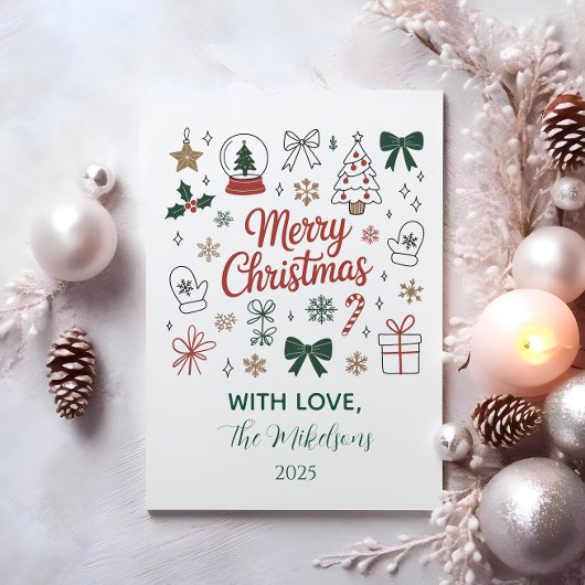 Doodle Line Art Christmas Kaart