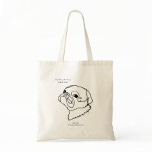 Doodle Line Art Pug Ontwerp uw eigen Tas