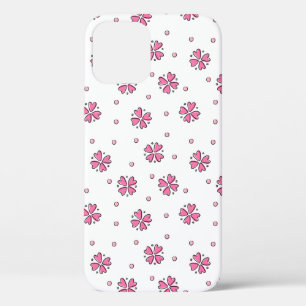 Doodle Madeliefjes en Stippen iPhone 12 Hoesje