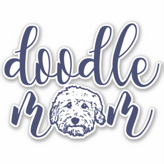 Doodle mam - doodle hond mam cadeau sticker (Voorkant)