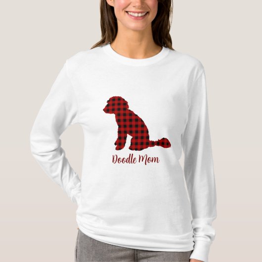 Doodle mam Labradoodle in Buffalo Check Pset T-shirt (Voorkant)