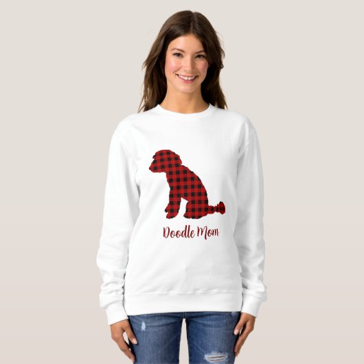 Doodle mam Labradoodle in Buffalo Check Pset Trui (Voorkant volledig)