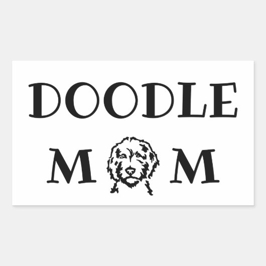 Doodle mama rechthoekige sticker (Voorkant)