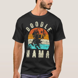 Doodle Mama Retro Vintage Breed Paws Bone Dogs Bre T-shirt