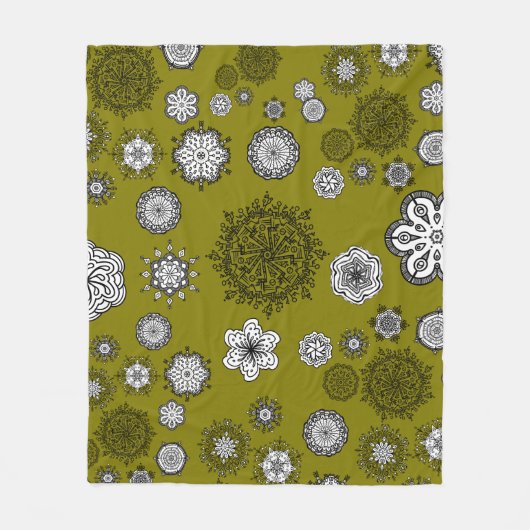 Doodle Mandelas op het Groene Gordijn Fleece Deken (Voorkant)