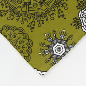 Doodle Mandelas op het Groene Gordijn Fleece Deken (Hoek)