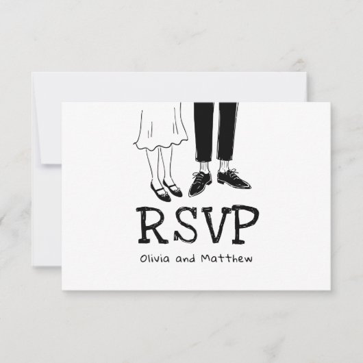 Doodle Mariage Moderne Réponse | Amusant Mariée & (Devant)