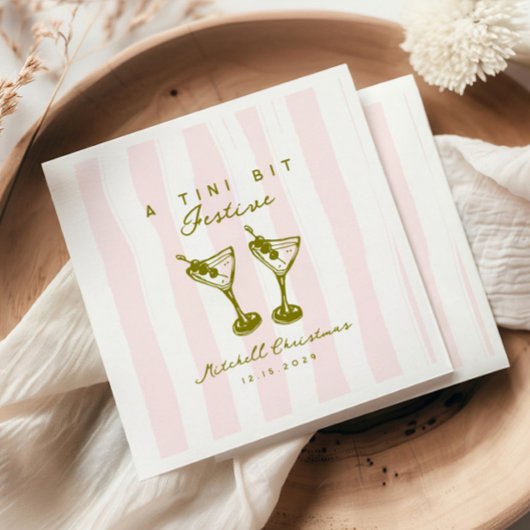 Doodle Martini Feestelijk Funky Kerstfeest Servet