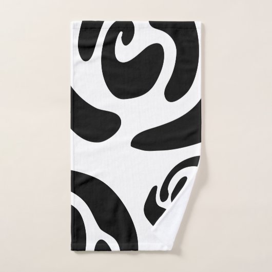 Doodle moderne 2 noir et blanc (Serviette à main)