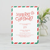 Doodle moderne kerstfeest uitnodiging (Staand voorkant)