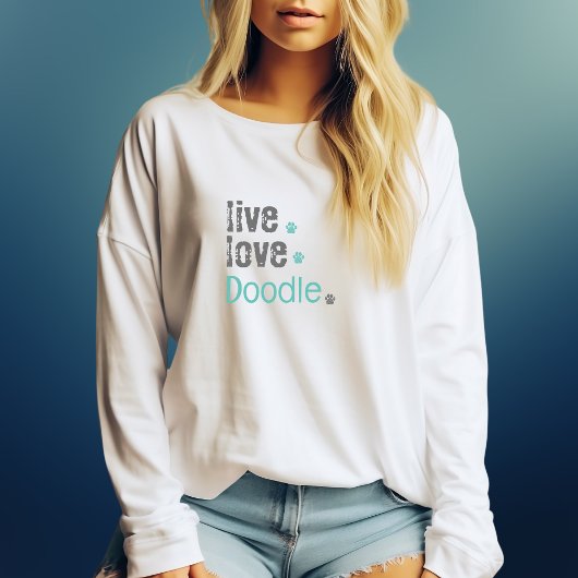Doodle Mom Live Love T-shirt met lange mouwen