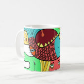 Doodle monster koffiemok (Voorkant links)