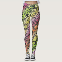 Doodle Motif Leggings