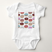 Doodle multi-gekleurde donuts achtergrond. romper (Voorkant)