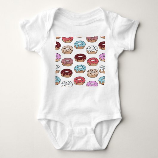Doodle multi-gekleurde donuts achtergrond. romper (Voorkant)