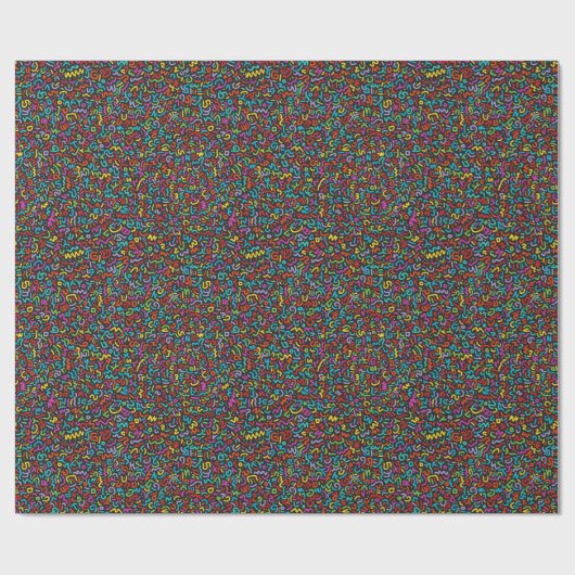 Doodle (Multi-on Black) dragerpapier Cadeaupapier (Vlak)