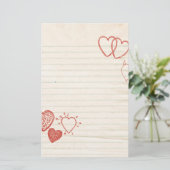 Doodle Notepad Love Letter Briefpapier (Staand voorkant)
