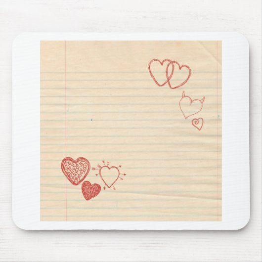 Doodle Notepad Love Letter Muismat (Voorkant)