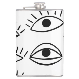 Doodle oog, creatief naadloos patroon. heupfles