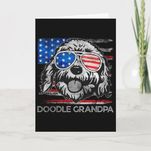 Doodle Opa Vintage Amerikaanse Vlag Hond Grappig D Kaart