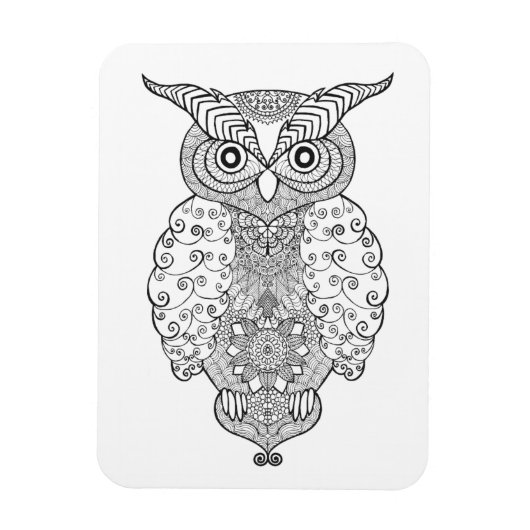 Doodle Owl Magneet (Verticaal)