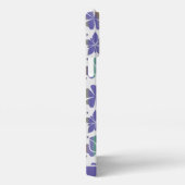 Doodle paars floral Patroon gepersonaliseerde naam iPhone Hoesje (Rechterkant)