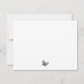 DOODLE PAARSE VLINDER WHIMSICAL MONOGRAM NOTITIEKAARTJE (Achterkant)