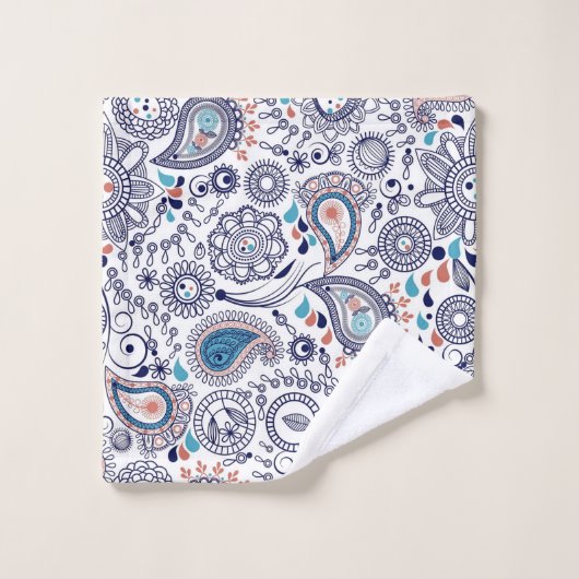 Doodle Paisley Pattern Bad Handdoek (Wasdoekje)