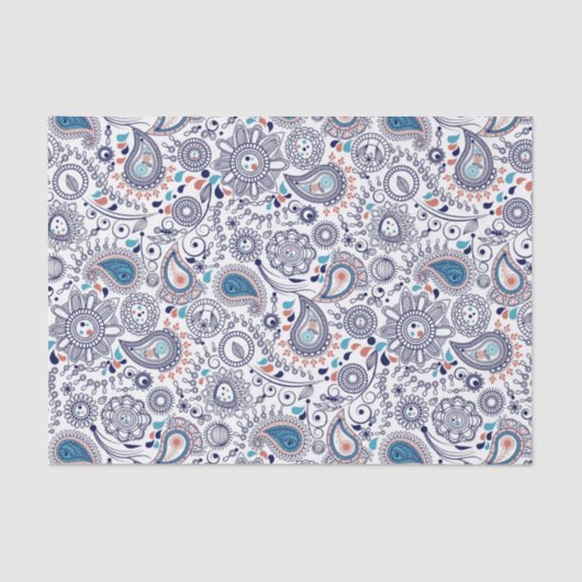 Doodle Paisley Pattern Tissuepapier (Voorkant)