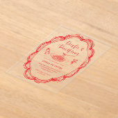 Doodle Pasta and Pacifiers Baby Shower  Acryl Uitnodigingen (Laagn)