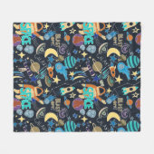 Doodle-patroon in de ruimte fleece deken (Voorkant (Horizontaal))