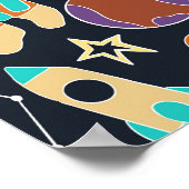Doodle-patroon in de ruimte poster (Hoek)