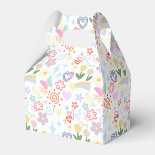 Doodle patroon pastel schaduw bedankdoosjes