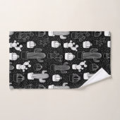 Doodle Pattern voor zwarte en witte cactus Bad Handdoek (Handdoek)