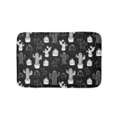Doodle Pattern voor zwarte en witte cactus Badmat (Voorkant)