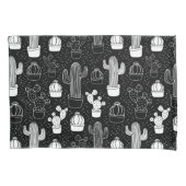 Doodle Pattern voor zwarte en witte cactus Kussensloop (Voorkant)
