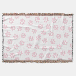 Doodle Paws, Dog Paws, Baby Pink Paws Deken