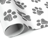 Doodle Paws, Dog Paws, Black Paws Cadeaupapier (Rol Hoek)