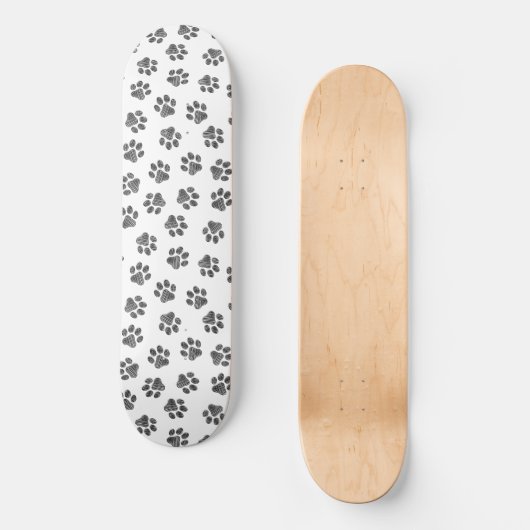 Doodle Paws, Dog Paws, Black Paws Skateboard (Voorkant)