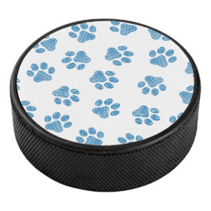 Doodle Paws, Dog Paws, Blauwe Paws Hockey Puck