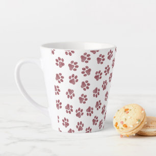 Doodle Paws, Dog Paws, Bourgogne Paws Latte Mok