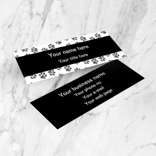 Doodle Paws, Dog Paws, Cat Paws, Black Paws Mini Visitekaartje