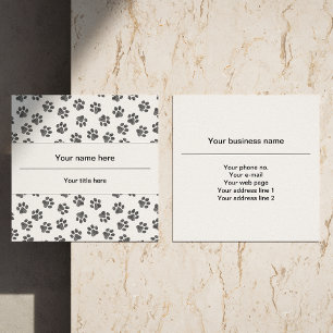 Doodle Paws, Dog Paws, Cat Paws, Black Paws Vierkante Visitekaartje